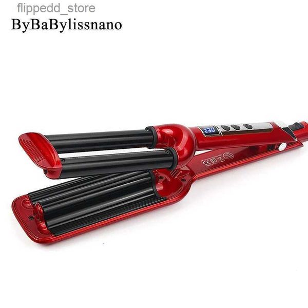 Curling Irons ByBaBylissnano Wave Rolls Hair Curler Wand 3 Barrels Hair Waver Display LCD Digital Curling Iron Wave Hair Volume Styling Tool Q231128