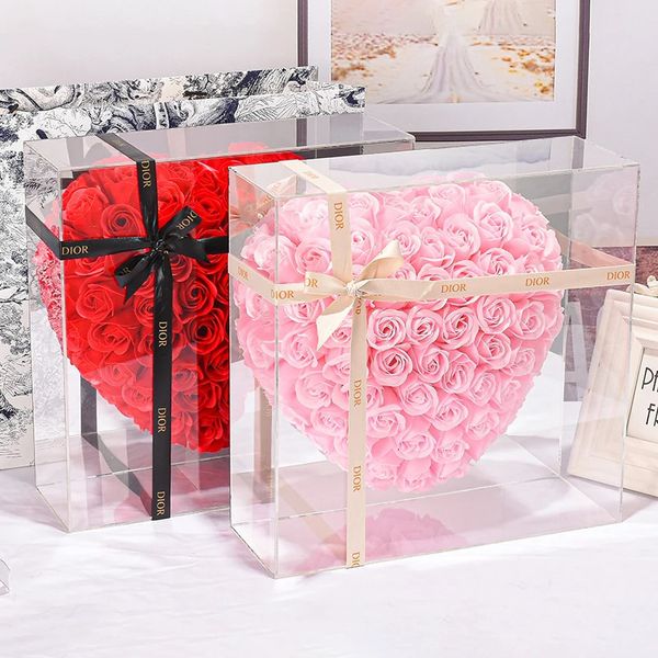 Weihnachtsspielzeug, 18 cm, Rose, Stimmungstagsgeschenk für Freundin, komplette rote PE-Herzform, Hochzeits-/Geburtstagsgeschenk 231128