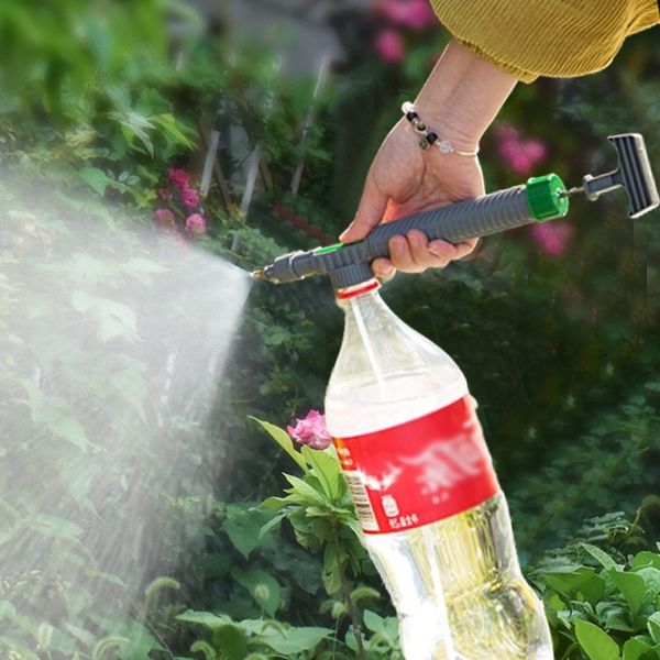 Pulverizadores de jardinagem de rega de jardinagem bebedora de bebidas de garrafa pode alta pressão de pressão manual de pressão ajustável 230428