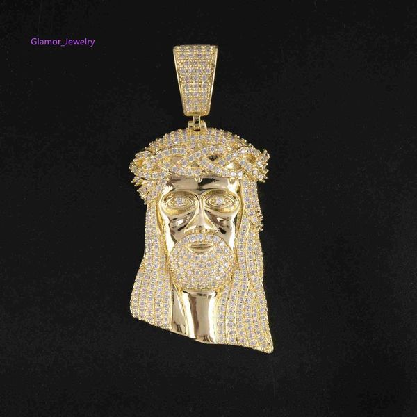 Personalizza i pendenti di Gesù dell'anca con ciondolo di gioielli con diamanti in moissanite in oro massiccio da 10k 14k