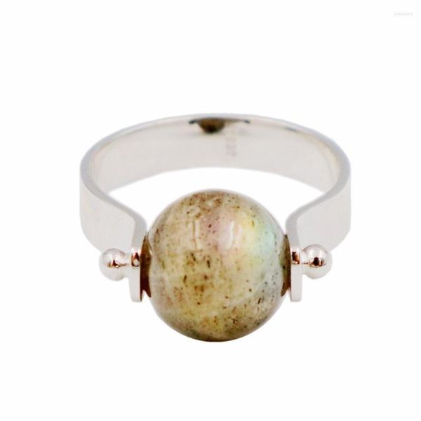 Anelli a grappolo LiiJi Anello unico in argento sterling 925 Labradorite Perla barocca Pietra di luna Acquamarina Quarzo rosa Donna Uomo Fortuna