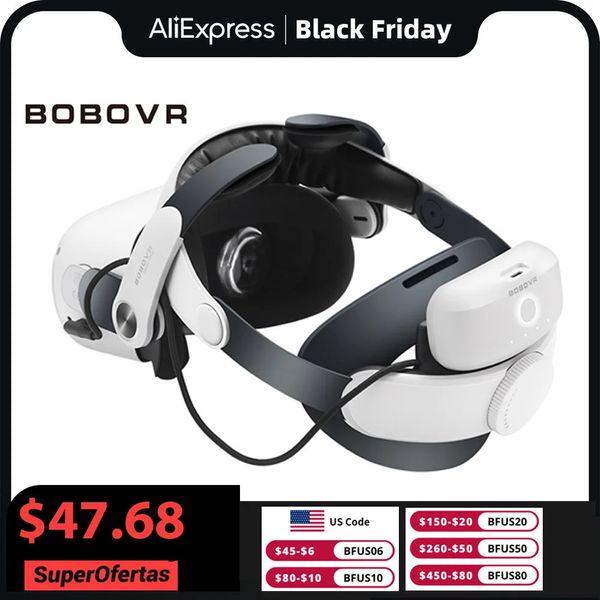 VR Glasses BOBOVR M2 Pro Bateria Head Strap Compatível com Oculus Quest 2 Elite Halo 5200mAh para Meta Quest2 Acessórios 231128