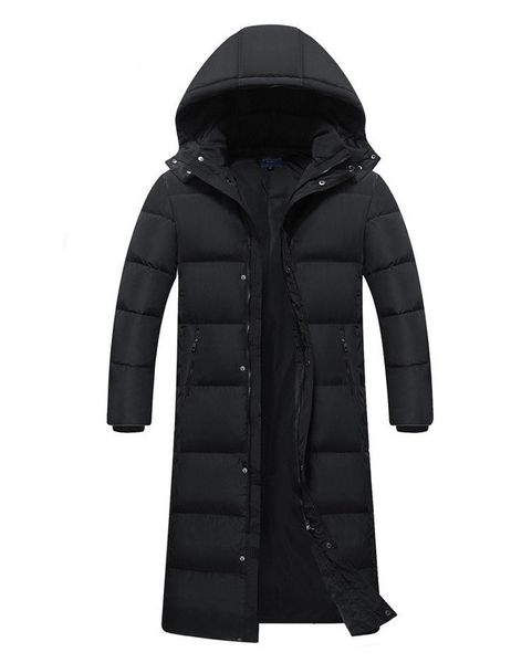 Piumini da donna per uomo Piumino invernale con cappuccio Piumino lungo da esterno Cappotto unisex antivento Caldo top nero Taglie forti