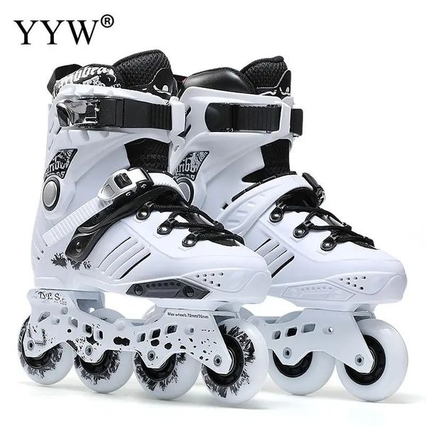 Patins em linha patins profissionais rolos adultos tênis de patinação 4 rodas tênis slalom speed patines de forma grátis 231128