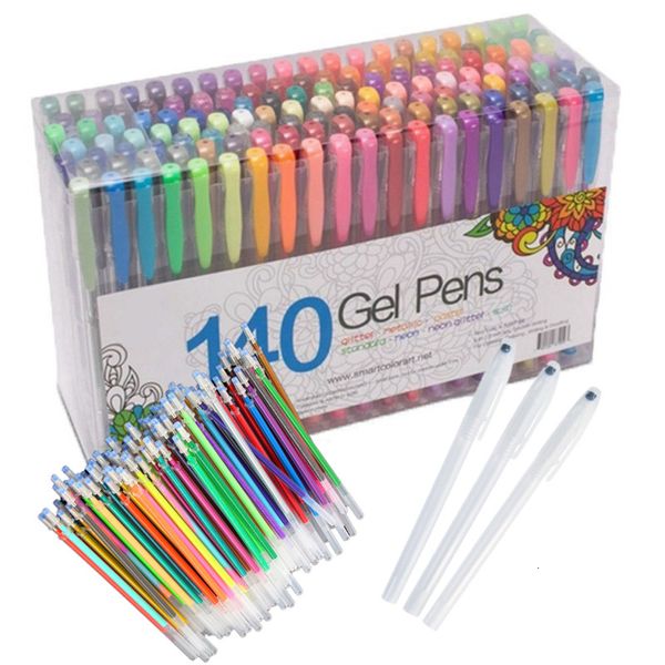 Шариковые ручки 08 мм 100 цветов флуоресцентные заправки цвета вспышка гладкие чернила рисовать граффити студенческие канцелярские товары 04116 230428