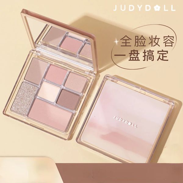 Sombra de olhos JUDYDOLL Paleta de sombras de 7 cores Blush destacando e contornando delicado fosco perolado gliter para maquiagem de olhos 231128