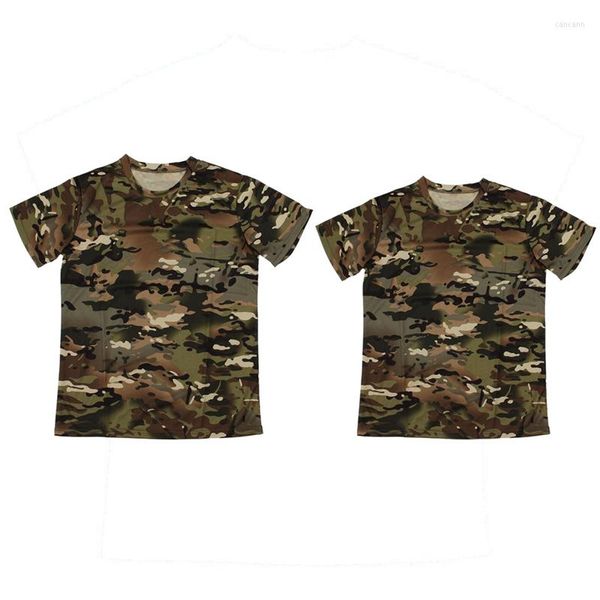 Racing Jacken 2 Stück Outdoor Jagd Camouflage T-Shirt Männer Atmungsaktives Combat T-Shirt Dry Sport Camo Camp Tees-CP Grün M L
