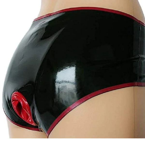 Unterhose Latex Shorts Plus Size mit Rückenhülle Fetisch Höschen exotische Sexy Unterwäsche handgefertigt 231128