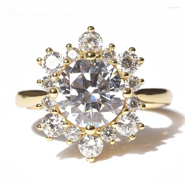 Кластерные кольца блестящее сплошное 925 серебряное серебро 8 мм моделирование формы снежинки Моассанит Алмазное обручальное кольцо женское премиум -ювелирные изделия