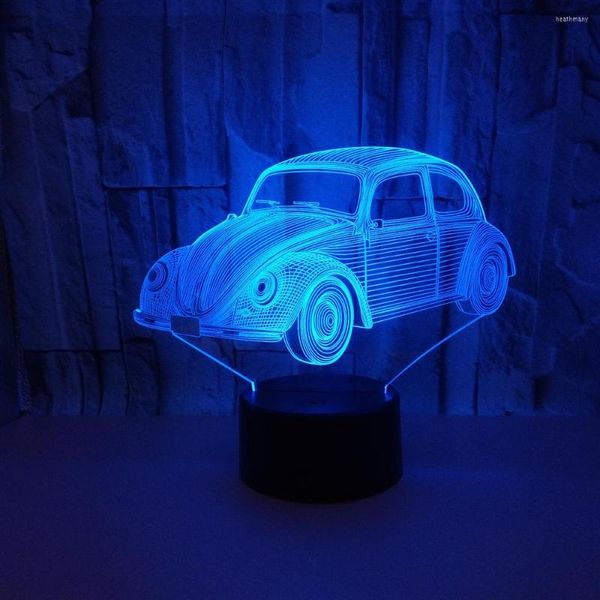 Nachtlichter Auto Kleines 3D-Nachtlicht Touch-Fernbedienung Geschenk Kinderlampe Veilleuse Enfant Schlafzimmerlicht Neuheit Luminaria Led