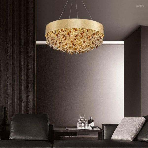 Lampadari Moderni Lampadari Di Cristallo Lampada Da Soffitto Dorata Rotonda Per Sala Da Pranzo Camera Da Letto Cucina Vivace Colorata