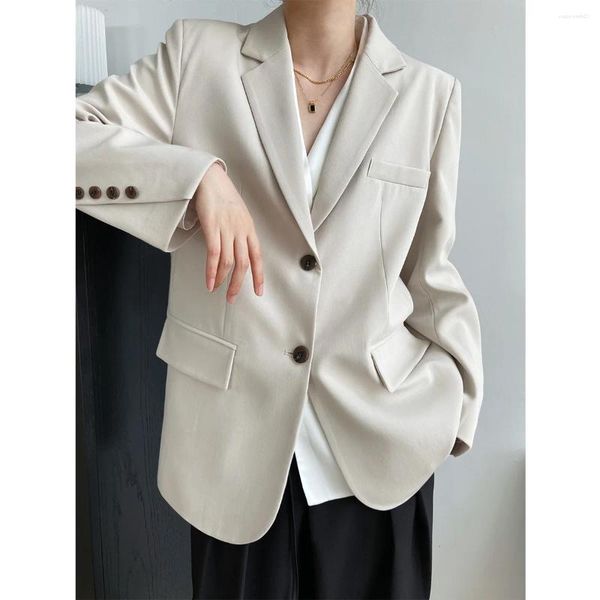 Ternos femininos design sentido botão oblíquo terno jaqueta primavera e outono estilo coreano temperamento casual silhueta topo