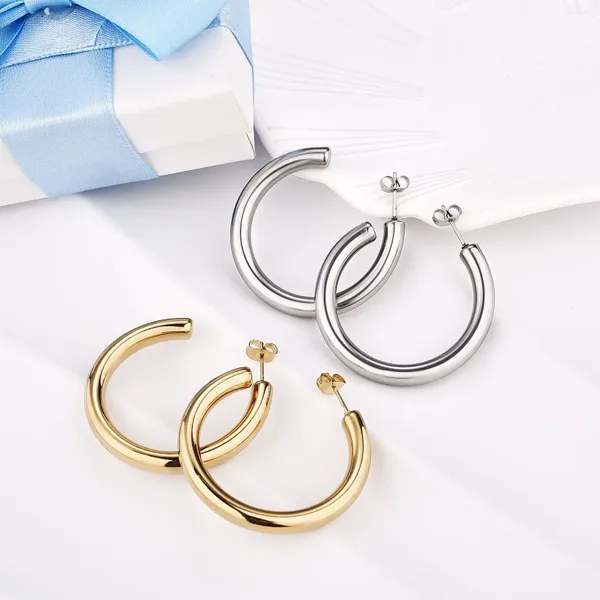 Brincos de argola 1 par/lote ouro prata cor feminino masculino 25/30/40/50mm hip hop goth grande orelha piercing círculo anel jóias