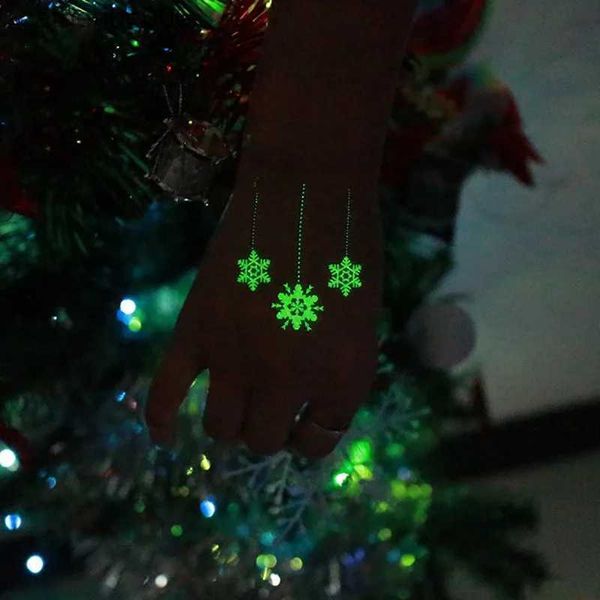 Dövmeler renkli çizim çıkartmaları Dövme çıkartmaları ışınlı çocuk çocuk geçici sahte dövmeler Glow macunu çocuklar için yüz kolu bacak vücut sanatı Noel stickerl23112