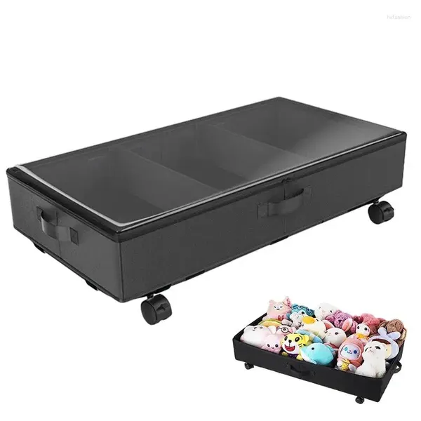 Sacos de armazenamento sob a cama com rodas grande capacidade rolamento sapatos cobertores portátil dustproof organizador gaveta para roupas de brinquedo