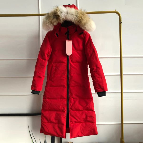 Designer-Damen-Daunen-Doudoune-Jacke, Damen-Winterparkas, Mäntel, Wolfsfell-Parka, Damen-Kapuzenpullover, Gode, gepolsterter Mantel, Chateau, lange Jacken, Weiß, Schwarz