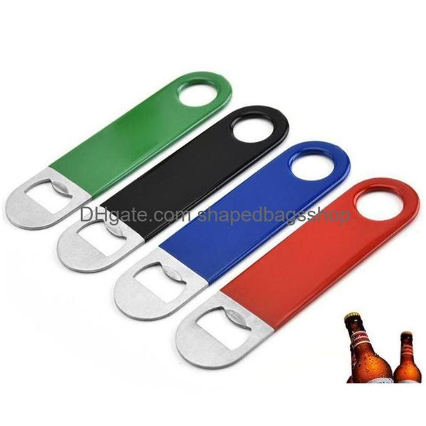 Apriscatole Utensili da cucina semplici Birra Apribottiglie Acciaio inossidabile Breve foglio Apribottiglie per bevande Cucine Gadget Commercio all'ingrosso Drop Deliv Dhsge