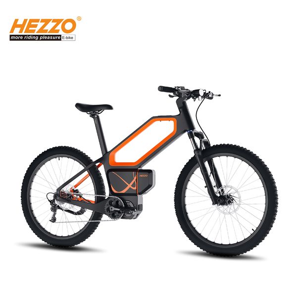 Hezzo frete grátis armazém dos eua fibra de carbono híbrido ebike 48v 500w middrive motor central e bicicleta 20a bateria de célula samsung de longo alcance lcd electic bicicleta de carbono emtb