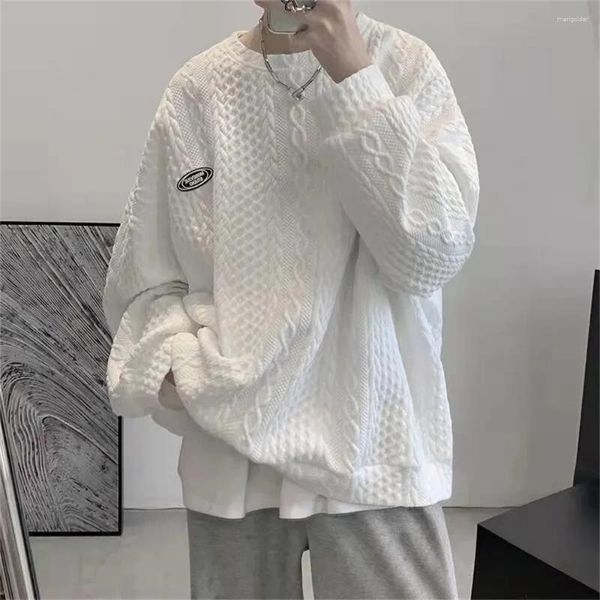 Männer Hoodies Hong Kong Stil Koreanische Mode Waffel Sweatshirt Lose Design Ins Casual Student Frauen Gilr Boy Pullover