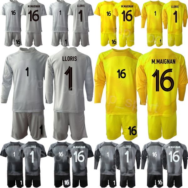 Maglia da calcio Portiere della Nazionale francese Hugo Lloris Maglia da calcio 22-23 Set GK Manica lunga Steve Mandanda Maglia da calcio Alphonse Areola Mike Maignan Peyraud-Magnin