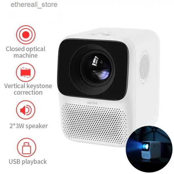 Projetores LED portátil T2Max Full HD 1080P Smart Mini Projetor Suporte TV 4K Android Wifi Home Bluetooth LED Projetor Versão Global Q231128