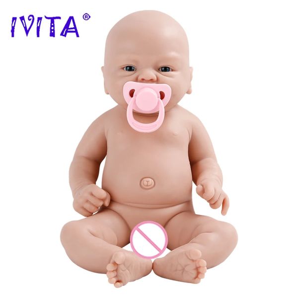 Bonecas Ivita 36cm14inch 176kg corpo inteiro silicone reborn bebê boneca sem pintura inacabada macia lifelike diy brinquedos em branco 231127