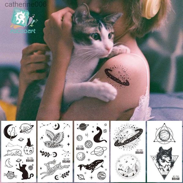 Tattoos farbige Zeichnungsaufkleber Neue wasserdichte und frische Tattoo Patch Cartoon Tier temporärer Tattoos Aufkleber Größe 105 60 mml231128