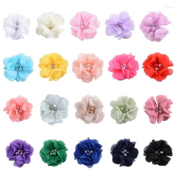 Acessórios para o cabelo 40 tamanhos 5.5cm pétalas de chiffon flor para bebês meninas tiaras artesanais faça você mesmo festa de casamento decorações de casa