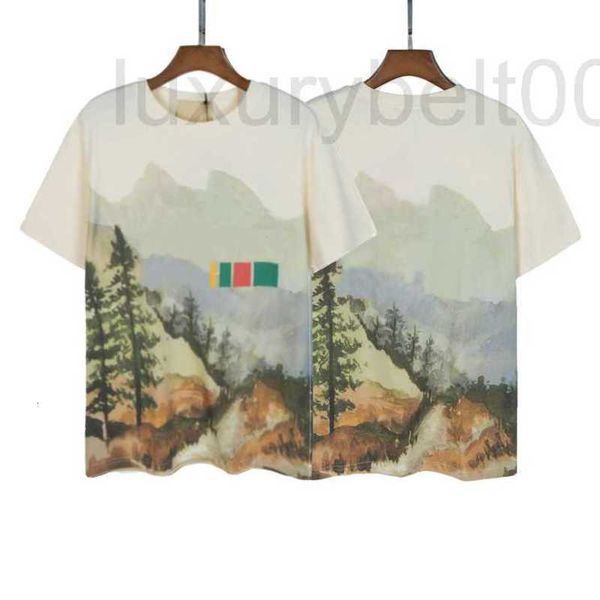 T-shirt da uomo Designer T-shirt di lusso per uomo Donna T-shirt Camicie Snow Mountain Stampato Traspirante Classico Estate Manica corta Top Streewear V74E