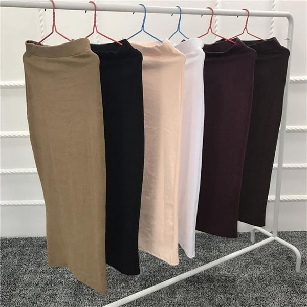 Abiti eleganti 6 colori gonna midi nera sexy donne donne a colore solido elastico bodycon pile xl xxl alto girova