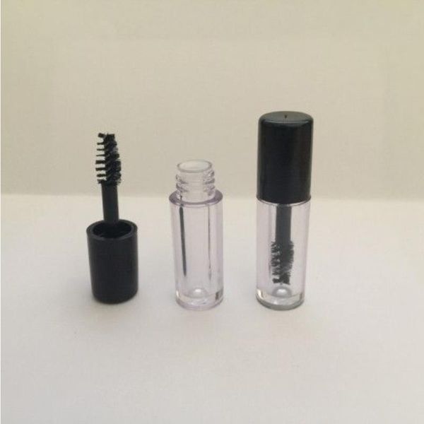 Flacone/bottiglia/contenitore per mascara vuoto trasparente in plastica da 08 ml con tappo nero per mascara medio per la crescita delle ciglia Hjrcn