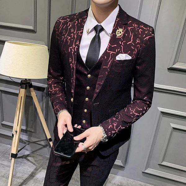 Ternos masculinos blazers 2023 plus size 7xl m luxo premium jacquard fino ajuste noivo casamento tailcoat moda lazer terno de negócios 231127