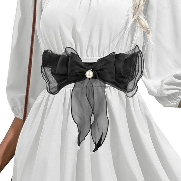 Cinture Abbigliamento da festa Cintura Waspie Donna Ragazza Elastico in rete Bowknot Ampio corsetto alla moda