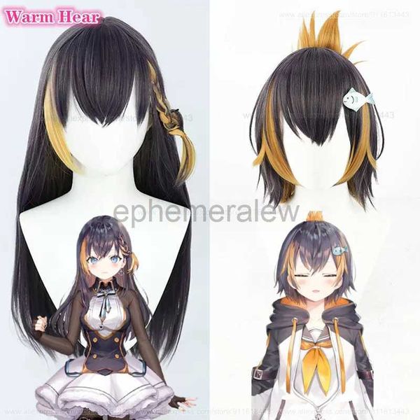 Anime Kostüme Vtuber NIJISANJI EN ILUNA Petra Gurin Cosplay Perücke 75 cm/30 cm Süße Perücke Hitzebeständiges Haar OBSYDIA Halloween Party Perücken + Perückenkappe zln231128