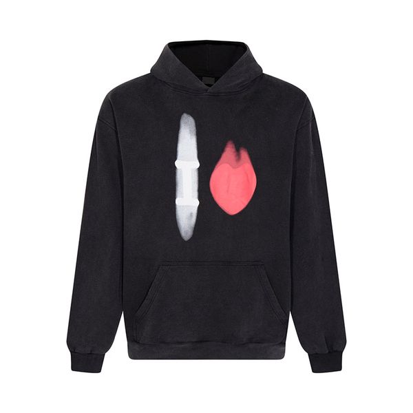 Erkekler Seni Seviyorum Desen Hoodie 520 Yüksek Kaliteli Pembe Baskı Örümcek Web Grafik Sweatshirts Kadın Tuluncular Keçe Tip Kalem Reprodüksiyon Sweatshirt Giyim XS-L