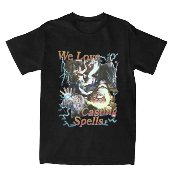 Herren-T-Shirts, lustiges We Love Casting Spells-T-Shirt, Herren-Damen-Rundkragen, Baumwolle, kurzärmelig, Sommer-Tops, große Größe