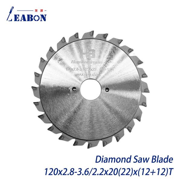 Joiners PCD-Holzbearbeitungs-Ritzsägeblatt, Diamant-Trennscheiben für Plattensäge, Formatkreissäge, Holzschneiden, 120 mm (12 + 12) T