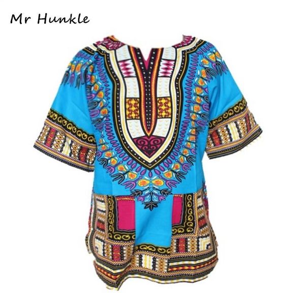 Camisetas 2016 Novo design de moda Africano Impressão 100% algodão Dashiki Tshirt para unissex (envio rápido)