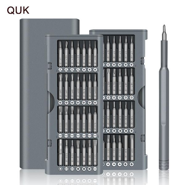 Conjunto de chaves de fenda Schroevendraaier QUK 57 em 1 Brocas magnéticas de precisão Torx Phillips Porcas de parafuso com fenda Chave Anuminum Caso Kits de ferramentas manuais multiferramentas