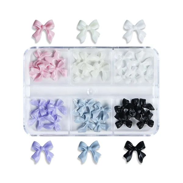 Decorações de arte de unhas 30pcs Kawaii Mini Bow 3D Cute Nail Art Decorações Matte Butterfly Nails Charms Designs DIY Resina Acessórios de unhas 231128