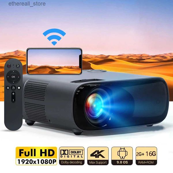 Проекторы YERSIDA A70 Проектор Full HD Smart Cinema Android Система LED 1920*1080P 300 дюймов 5G WIFI 900 Ansi Поддержка 4K Коррекция трапецеидальных искажений Q231128