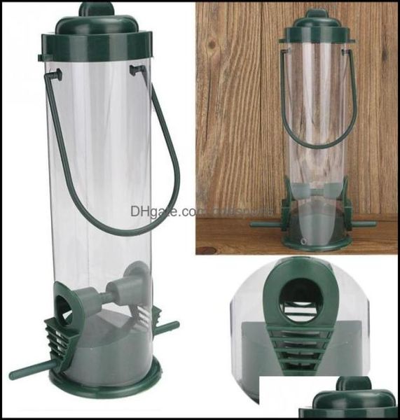 Alimentador de pássaros selvagens verde com 2 poleiros Esquilo Buster Birdfeeder Pet Drinker Equipamento agrícola Entrega direta ao ar livre 2021 Outro Su2767606