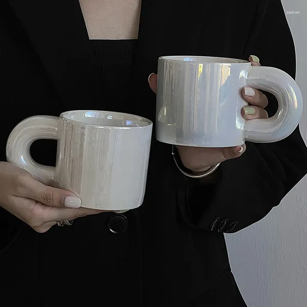 Tazze Tazza da caffè semplice in stile INS Tazza da latte in ceramica per caffè espresso, cereali, farina d'avena, tazza da colazione portatile, grande capacità, acqua, tè, bicchieri