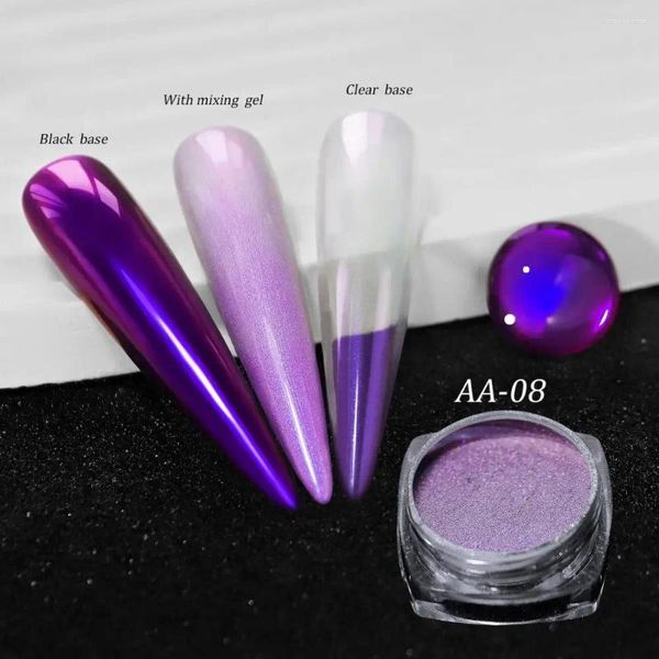 Ombretto per texture glitter per unghie sbalorditive polvere che cambia colore per donne ombretto specchio scintillante facile da applicare luminoso