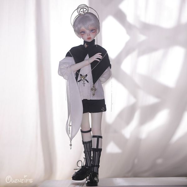 Dolls Satani Doll BJD 14 Stile britannico Fullset di camicia bianca a maniche lunghe con mantello nero Regali in resina 230427