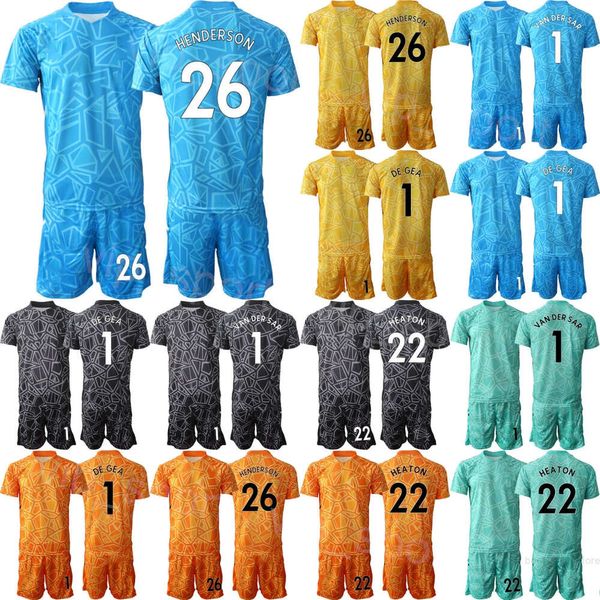 Club Team 22/23 Mens Soccer Goleiro GK Peter Schmeichel Jersey Set Manga Longa Edwin van der Sar Andre Onana David de Gea Sergio Romero Camisa de Futebol Kits ManLian