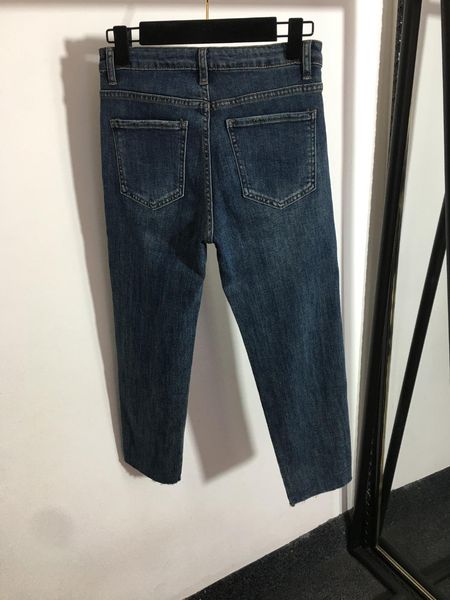 Parka americano retrò ad alto rimbalzo micro pantaloni in denim 2023 primavera nuovo spettacolo stretto slim spettacolo gamba lunga drappeggiata jeans piccoli piedi