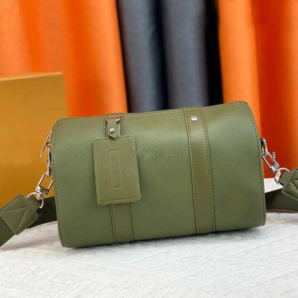 moda yeni tasarımcı çantalar erkek kadınlar şehir keepall omuz çantası çapraz vücut messenger mini çanta yeşil pu deri keepall seyahat tote cep her gün çıkış m21437