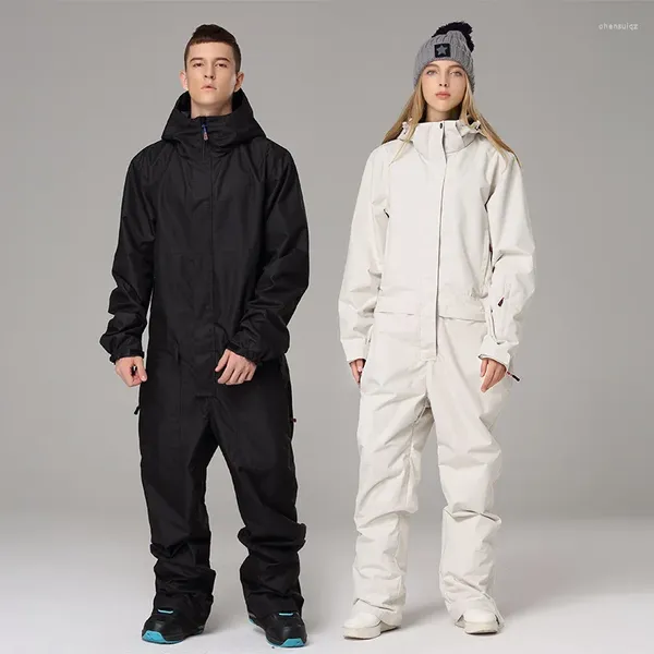 Jaquetas de esqui terno de esqui feminino solto ao ar livre jaqueta de snowboard conjunto de uma peça masculino macacão térmico geral à prova de vento à prova dwindproof água