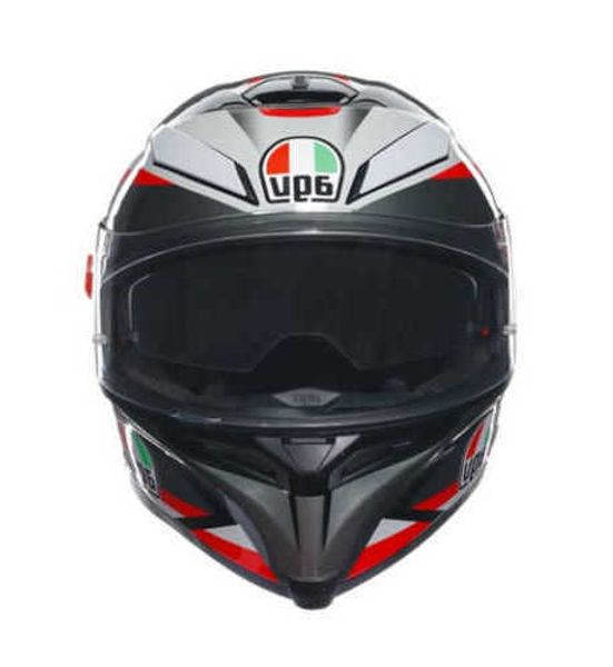 Caschi Moto AGV Caschi integrali Casco moto integrale K5 S Fibra di carbonio ACU Plasma Nero Grigio Rosso WN ENJ5 AHNX